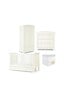 Mia 4 Piece Cotbed with Dresser Changer, Wardrobe, and Essential Fibre Mattress Set- White image number 1